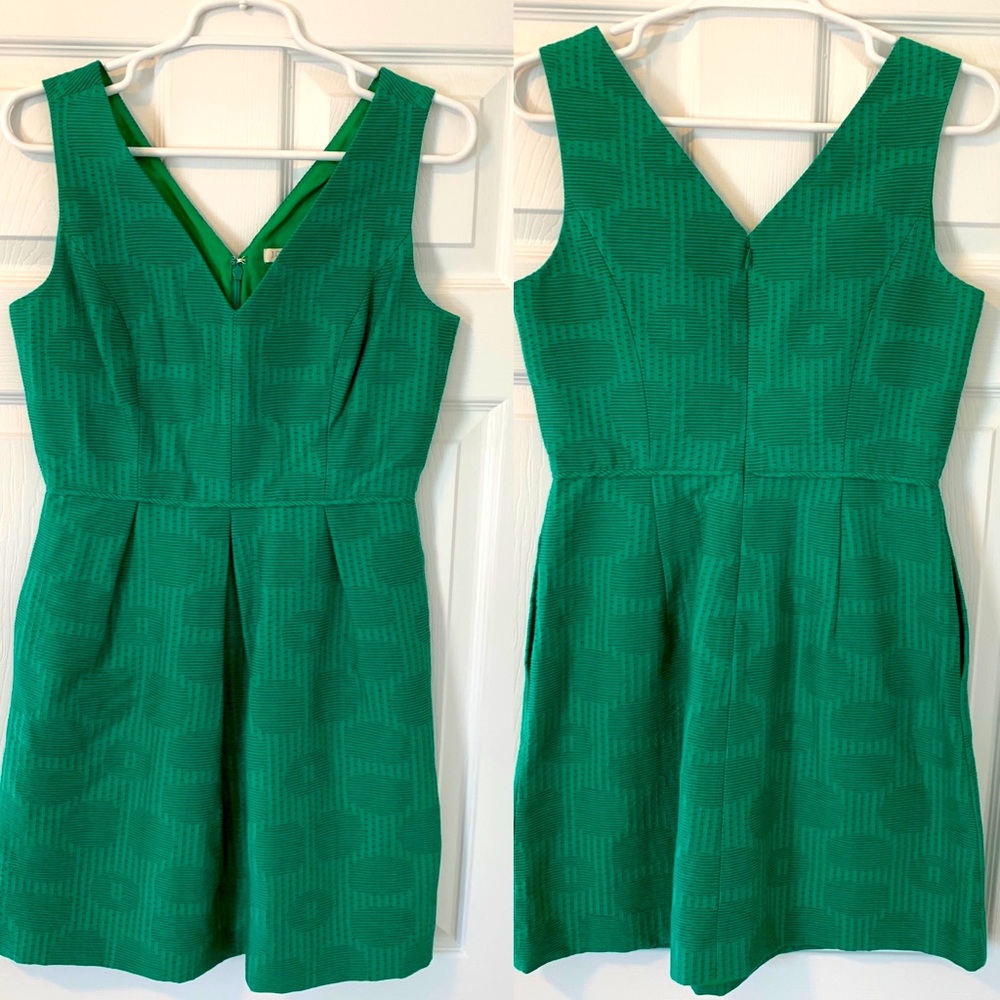J.Crew Jacquard V-Neck Dress
